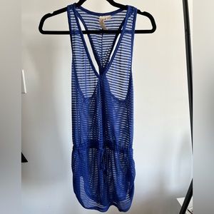 Blue Striped Swimsuit Cover Up